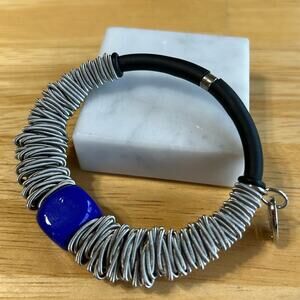 L’arte di Casanova Venezia Bracelet #219 blue bead black silver